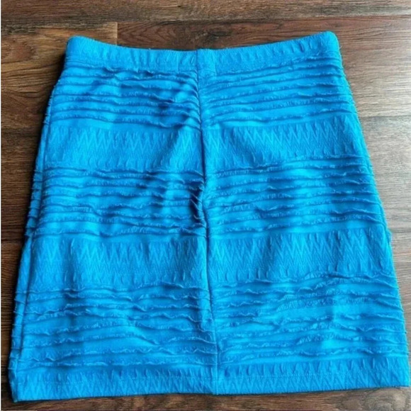 Forever 21 Mini Skirt Blue | Bodycon Skirt | Ribbed | Ruffles | Blue Mini Skirt - Picture 6 of 6